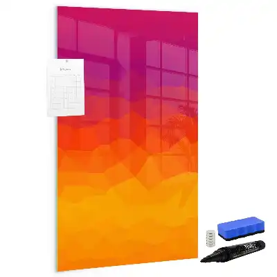 Magnetisk whiteboard i designet gradient solopgang