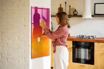Magnetisk whiteboard i designet gradient solopgang