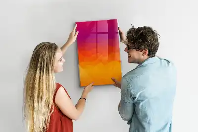 Magnetisk whiteboard i designet gradient solopgang