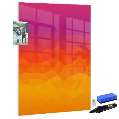 Magnetisk whiteboard i designet gradient solopgang