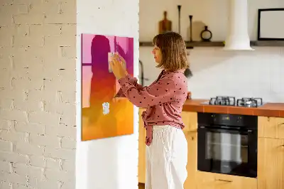 Magnetisk whiteboard i designet gradient solopgang