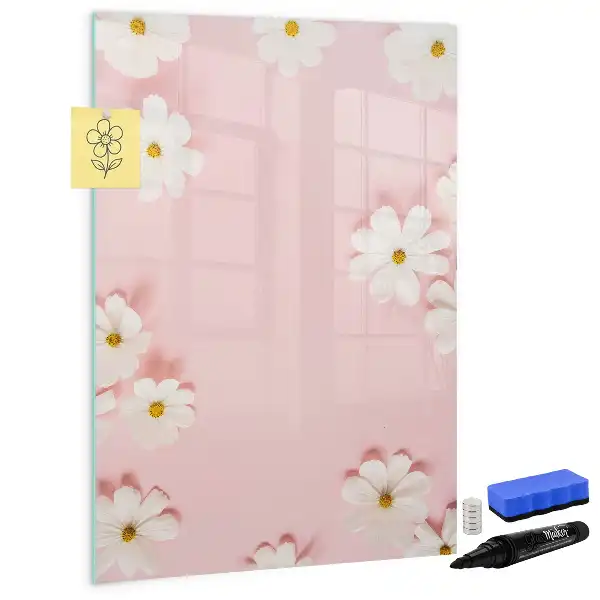 Magnetisk tørreslette-tavle med blomstermotiv