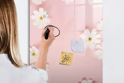 Magnetisk tørreslette-tavle med blomstermotiv
