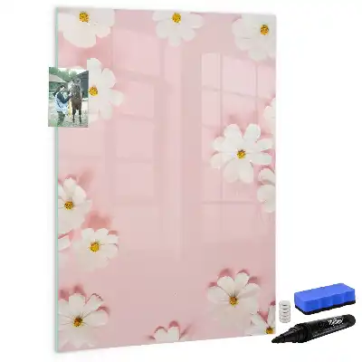 Magnetisk tørreslette-tavle med blomstermotiv