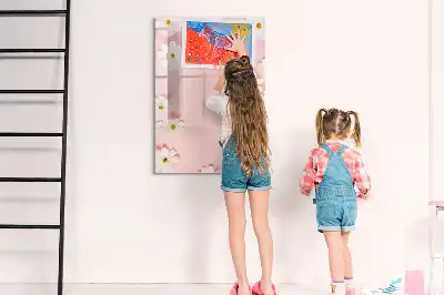Magnetisk tørreslette-tavle med blomstermotiv