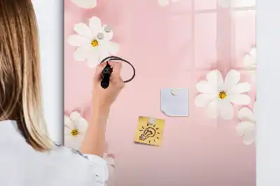 Magnetisk tørreslette-tavle med blomstermotiv