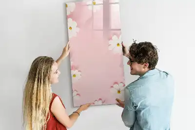 Magnetisk tørreslette-tavle med blomstermotiv