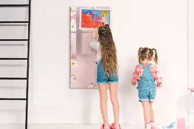 Magnetisk tørreslette-tavle med blomstermotiv