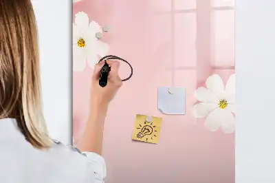 Magnetisk tørreslette-tavle med blomstermotiv