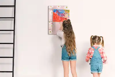 Magnetisk tørreslette-tavle med blomstermotiv