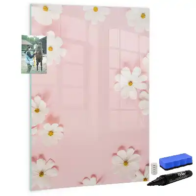 Magnetisk tørreslette-tavle med blomstermotiv