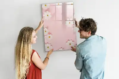 Magnetisk tørreslette-tavle med blomstermotiv