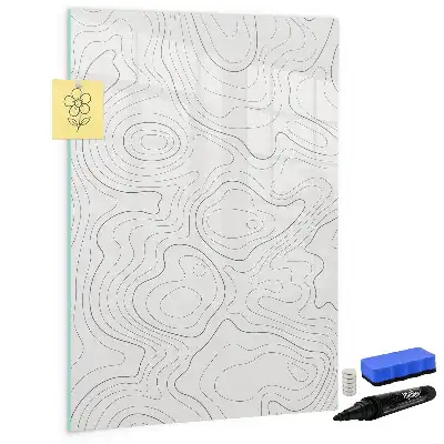 Magnetisk whiteboard med motiv af abstrakte linjer