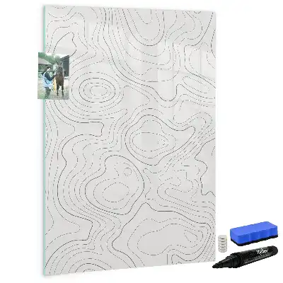 Magnetisk whiteboard med motiv af abstrakte linjer