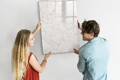 Magnetisk whiteboard med motiv af abstrakte linjer