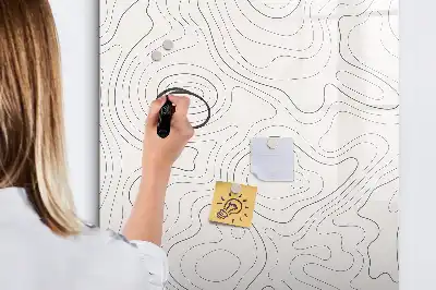 Magnetisk whiteboard med motiv af abstrakte linjer
