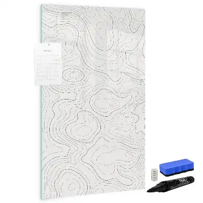 Magnetisk whiteboard med motiv af abstrakte linjer