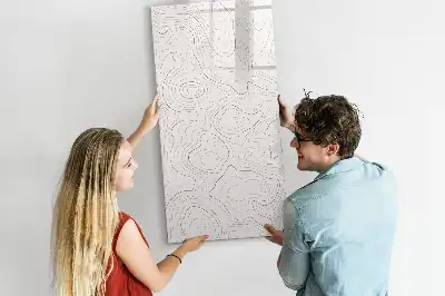 Magnetisk whiteboard med motiv af abstrakte linjer