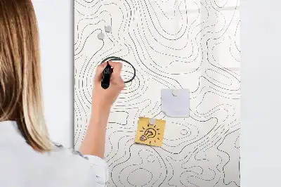 Magnetisk whiteboard med motiv af abstrakte linjer