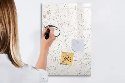 Magnetisk whiteboard med motiv af abstrakte linjer