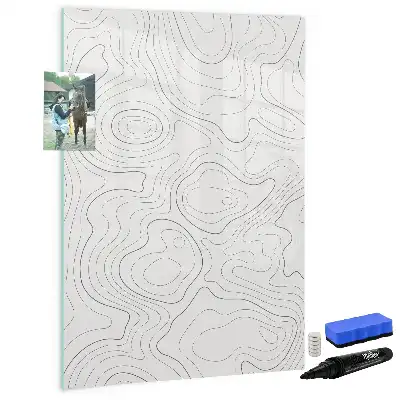 Magnetisk whiteboard med motiv af abstrakte linjer