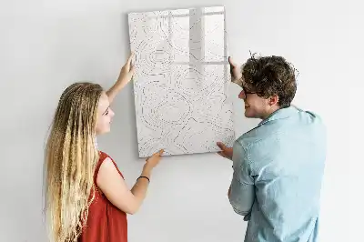 Magnetisk whiteboard med motiv af abstrakte linjer
