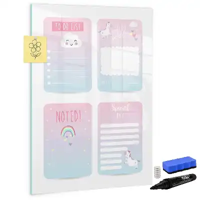 Magnetisk whiteboard med enhjørninge-motiv tørresletbar planlægningstavle