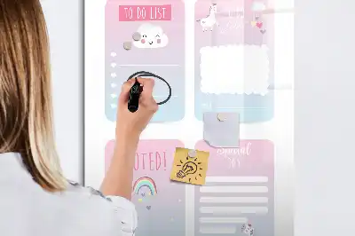 Magnetisk whiteboard med enhjørninge-motiv tørresletbar planlægningstavle