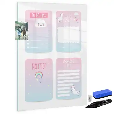 Magnetisk whiteboard med enhjørninge-motiv tørresletbar planlægningstavle