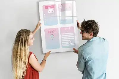 Magnetisk whiteboard med enhjørninge-motiv tørresletbar planlægningstavle