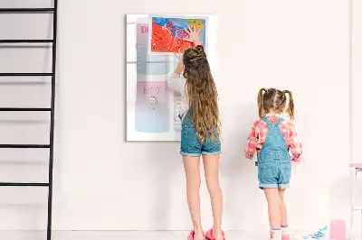 Magnetisk whiteboard med enhjørninge-motiv tørresletbar planlægningstavle