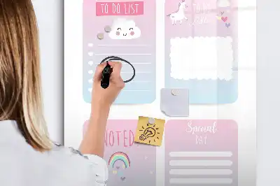 Magnetisk whiteboard med enhjørninge-motiv tørresletbar planlægningstavle
