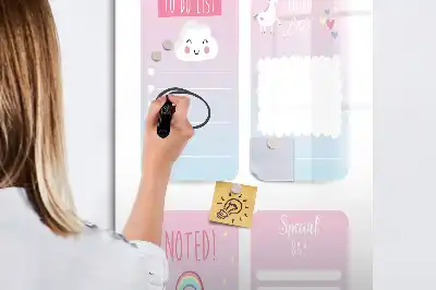 Magnetisk whiteboard med enhjørninge-motiv tørresletbar planlægningstavle