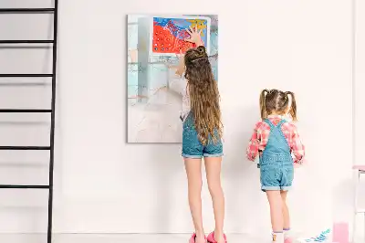 Magnetisk whiteboard med abstrakt blækmotiv
