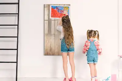 Magnetisk whiteboard i lyst træ