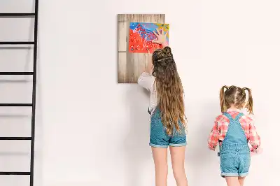 Magnetisk whiteboard i lyst træ