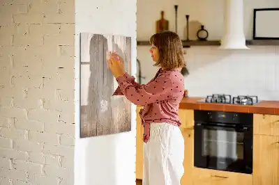 Magnetisk whiteboard i lyst træ