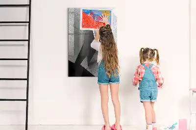 Magnetisk whiteboard med geometrisk abstrakt motiv