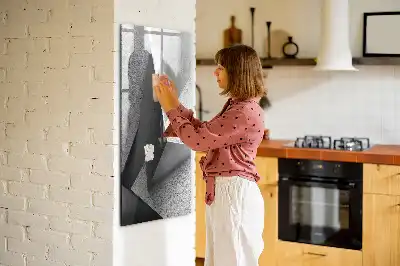 Magnetisk whiteboard med geometrisk abstrakt motiv