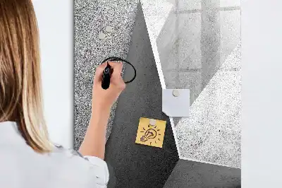 Magnetisk whiteboard med geometrisk abstrakt motiv