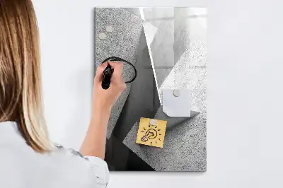 Magnetisk whiteboard med geometrisk abstrakt motiv