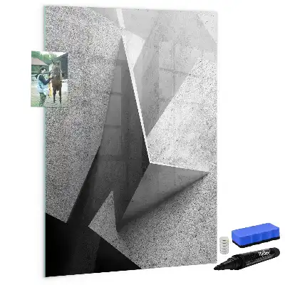 Magnetisk whiteboard med geometrisk abstrakt motiv