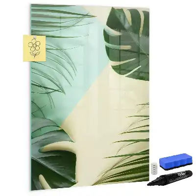 Tropisk monstera magnetisk opslagstavle med tørreslette