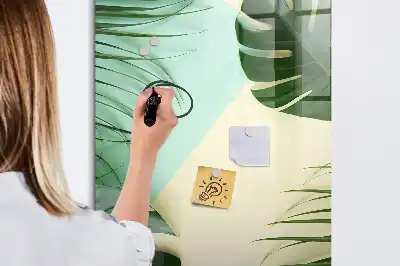 Tropisk monstera magnetisk opslagstavle med tørreslette