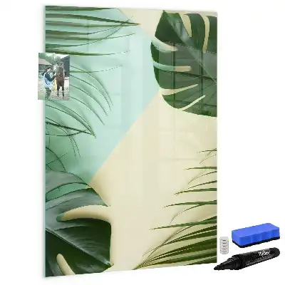 Tropisk monstera magnetisk opslagstavle med tørreslette