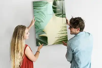 Tropisk monstera magnetisk opslagstavle med tørreslette