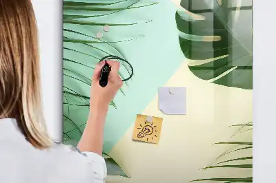 Tropisk monstera magnetisk opslagstavle med tørreslette