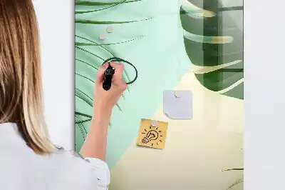 Tropisk monstera magnetisk opslagstavle med tørreslette