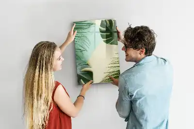Tropisk monstera magnetisk opslagstavle med tørreslette