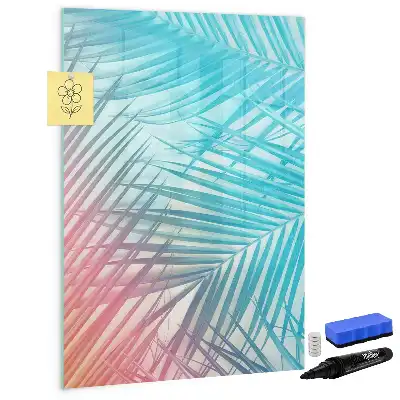 Magnetisk whiteboard med motiv af palmeblade